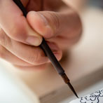 Miyu Kurihara working in her studio on collaborative work done with Yuta Segawa, London 2019